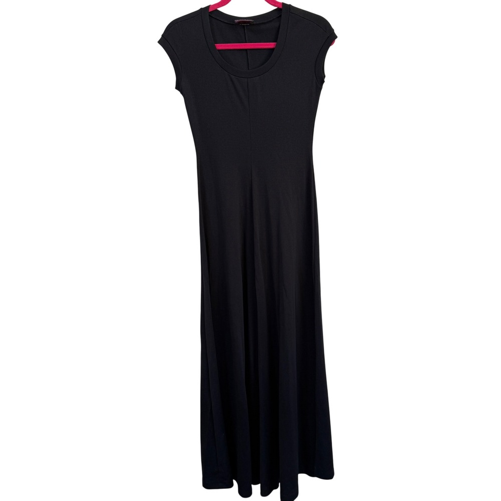 VTG Ruffinwear Clovis Ruffin Maxi Dress Black Sz S Goth Modest Witchy Minimalist